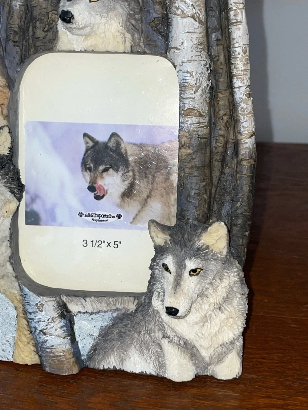 Wolf Trio Resin Photo Frame - Gray